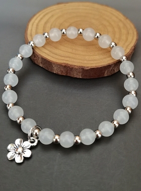 白色手链叶子小清新四叶草手串