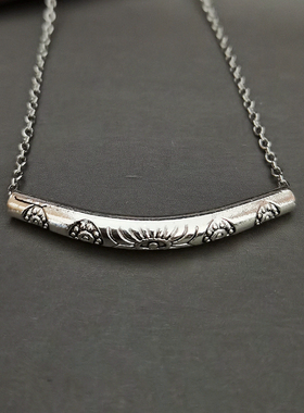 云南民族风饰品苗银短款锁骨链