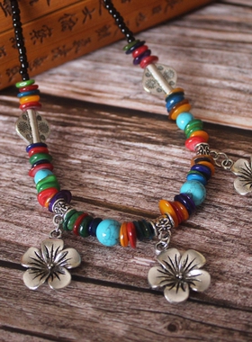 云南民族风特色项链波西米亚彩石