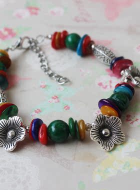 植物花卉饰品波西米亚风手链