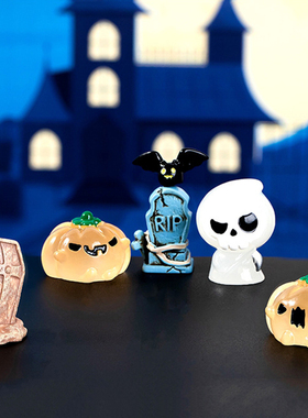 万圣节荧光粉树脂摆件小孩子玩具