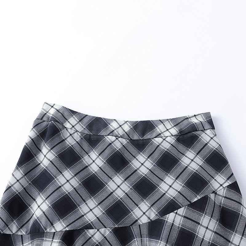 LAGOGO维希格学院不规则半身裙女拉谷谷2026春新款格纹仙气雪纺裙,淘宝优惠券,粉丝福利购,淘宝优惠卷