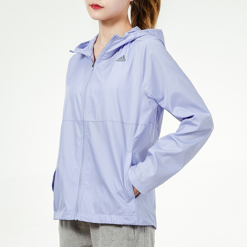 Kurtka damska adidas Own the Run Hooded Wind Jacket jasnofioletowa H31032 ᐘ  Desportivo