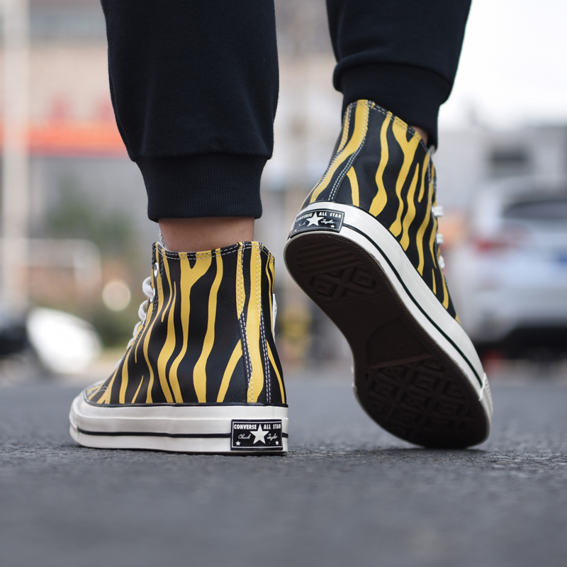 热点运动专营店匡威男女鞋1970s三星标黄斑马皮质高帮休闲鞋情侣运动板鞋165965C1