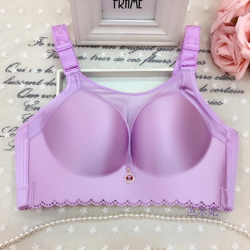胖mm大胸显小薄款200斤90E100DE胸罩大码文胸全罩杯抹胸聚拢内衣 - 图0