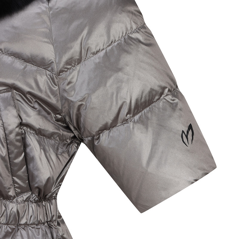 韩国代购MASTER BUNNY高尔夫球服25秋冬女可拆卸毛领短袖鹅绒夹克 - 图2