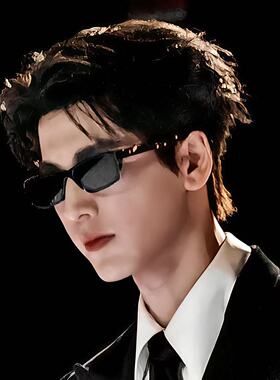 张凌赫同款墨镜男生痞帅嘻哈复古猫眼小框防紫外线太阳眼镜女潮