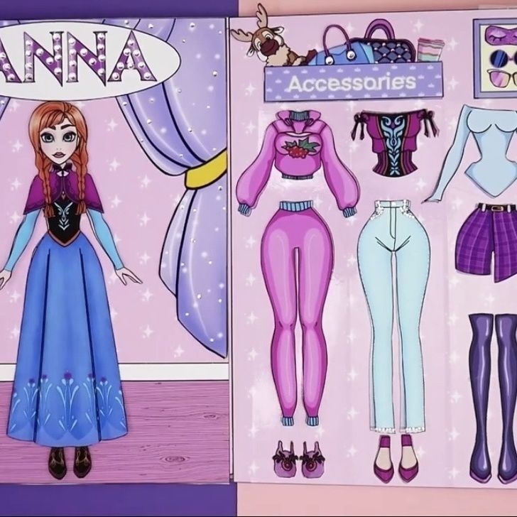 换装纸娃娃/艾莎和安娜的换装衣橱/安静书手工自制闺蜜玩具女孩子 - 图3