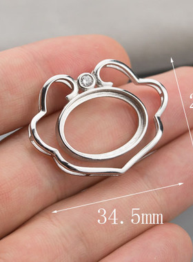 diy纯银镶嵌如意锁