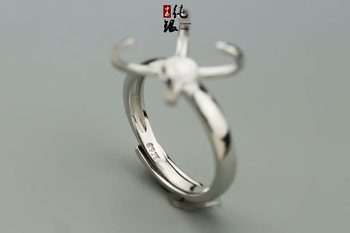 s925 sterling silver ring ການຕັ້ງຄ່າເປົ່າ, irregular four-claw simple DIY inlaid silver setting, living mouth 15 to 20