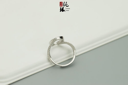 S925纯银女椭戒指空托 女款镶嵌蜜蜡琥珀镀18K白金戒托空托9*11 - 图3