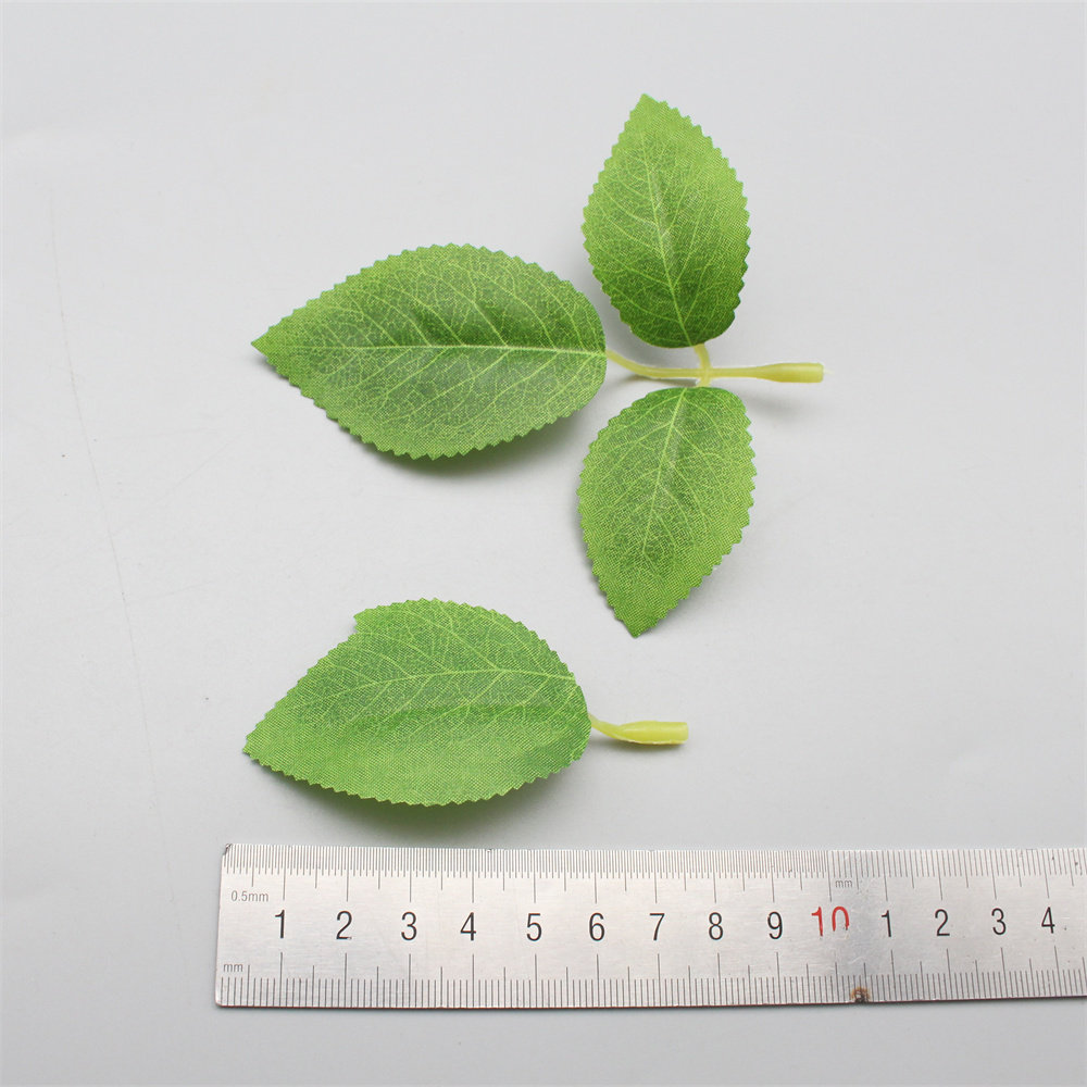仿真花丝印花叶3叉玫瑰叶手工diy制作网红单只花束礼物简约假花叶,淘宝优惠券,粉丝福利购,淘宝优惠卷