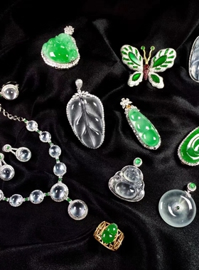 天然翡翠裸石戒指耳钉私人吊坠