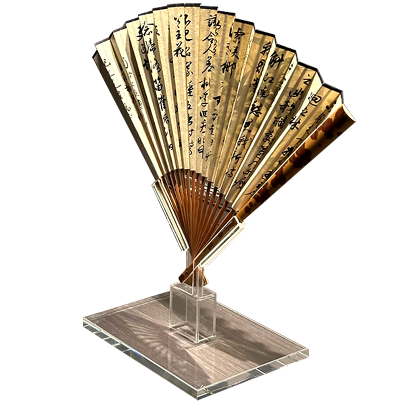 Acrylic transparent antique cultural relic folding fan display stand