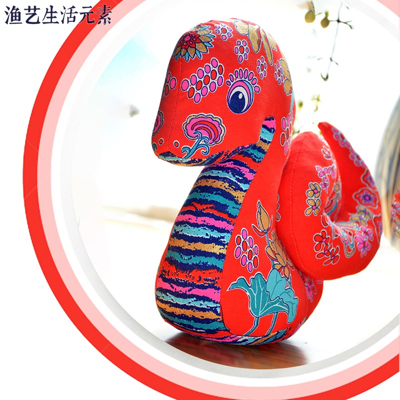 2025新年吉祥物 蛇布偶手工艺品 布络灵蛇摆件中国风特色生肖礼品