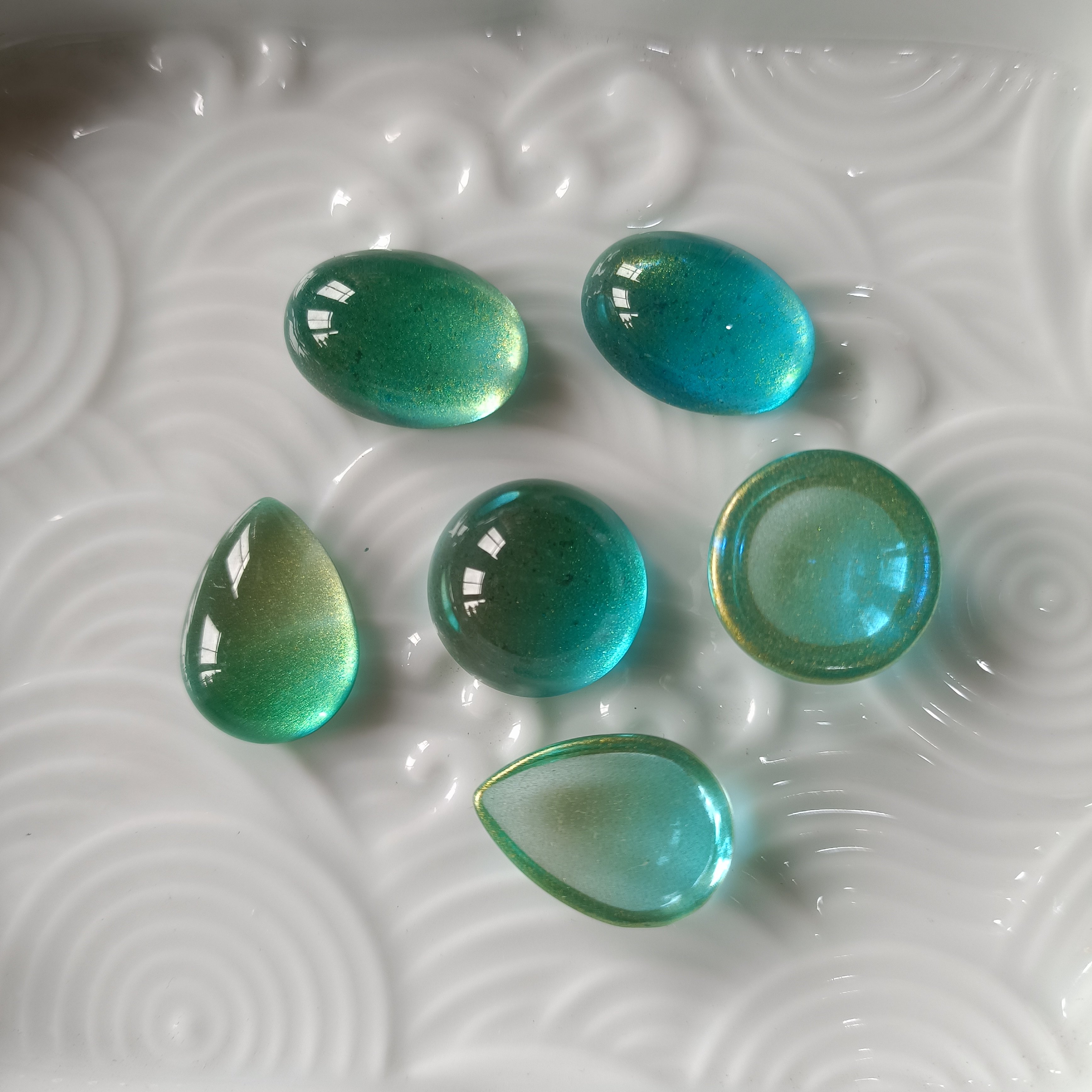 绿金色玻璃戒面*花影梦发簪发饰头饰DIY配件,淘宝优惠券,粉丝福利购,淘宝优惠卷