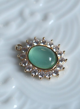 花影梦黄铜保色玛瑙吊坠