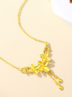 S925纯银项链女新款丁香花朵朵花开项链轻奢生日礼物送女友P