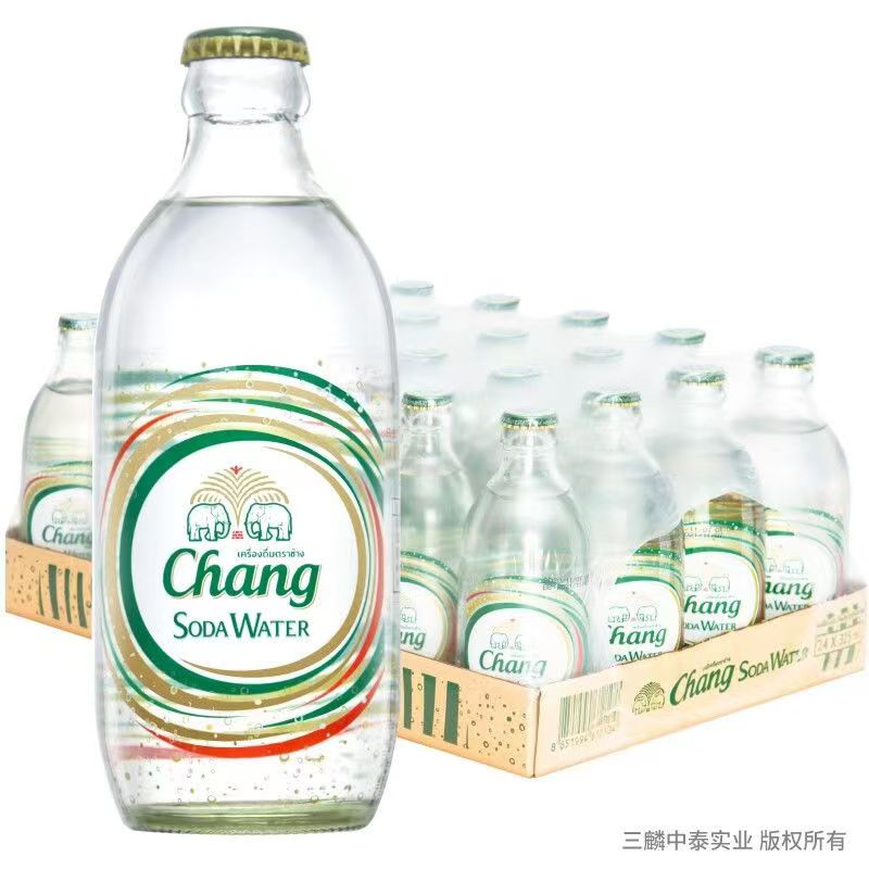 泰国chang泰象气泡水无糖饮料325ml*24整箱原味苏打水 - 图0