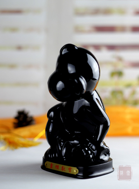 陶瓷招财黑鼠牛虎兔龙蛇马羊猴鸡狗猪摆件风水家居办公摆件工艺品