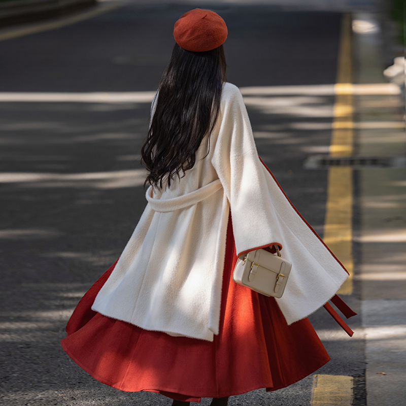 拟梦枫林醉原创国风枫叶红色宋制日常通勤有口袋战袍保暖秋冬汉服,淘宝优惠券,粉丝福利购,淘宝优惠卷