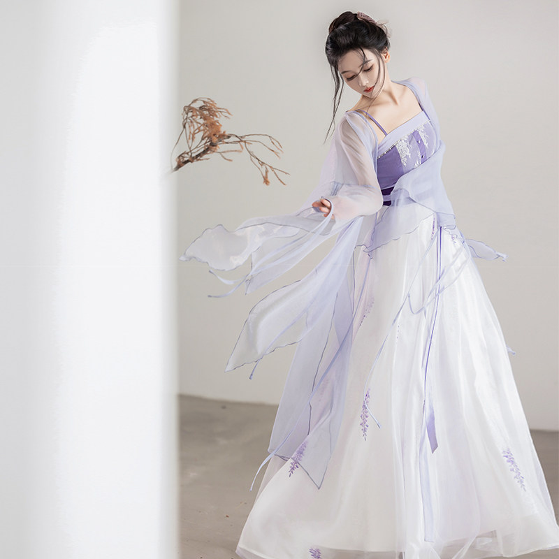 拟梦紫藤花序国风原创紫色汉元素改良汉服不规则开蝴蝶破烂大袖夏,淘宝优惠券,粉丝福利购,淘宝优惠卷