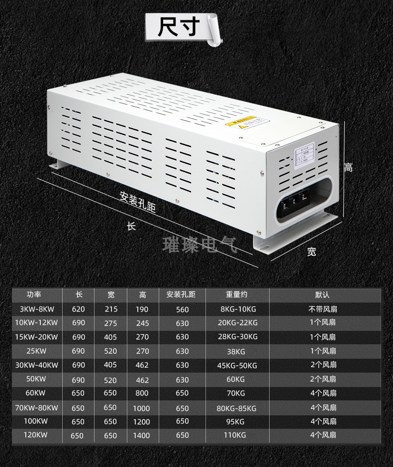 刹车变频器箱波纹式制动电阻电放伺服电机测负载柜可调电阻通用