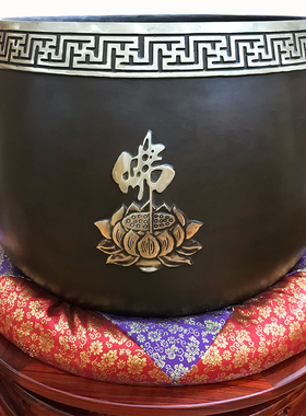 福慧大殿香炉木鱼庆架法鼓铃鼓高锡精品铜庆全套18寸