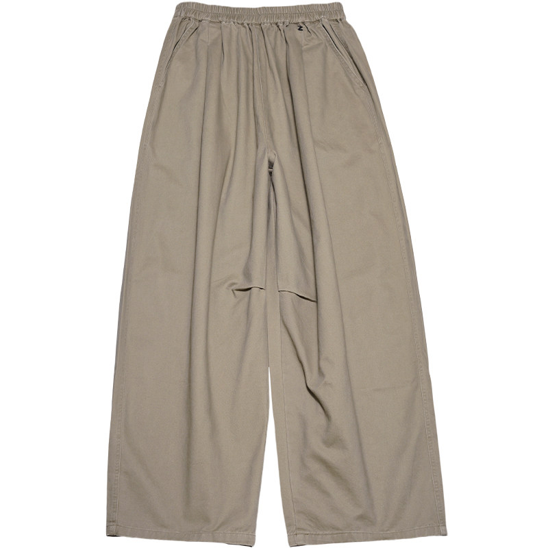 STILLYOU自制复古日系简约刺绣松紧腰肥肥阔腿休闲裤女宽松哈伦裤,淘宝优惠券,粉丝福利购,淘宝优惠卷