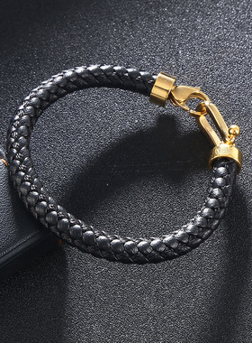 欧美手链钛钢本命年情侣马蹄扣