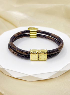 中古vintage女皮质手镯手环小众