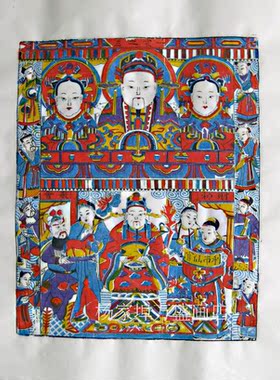 潍坊杨家埠清末老版小灶价值年画