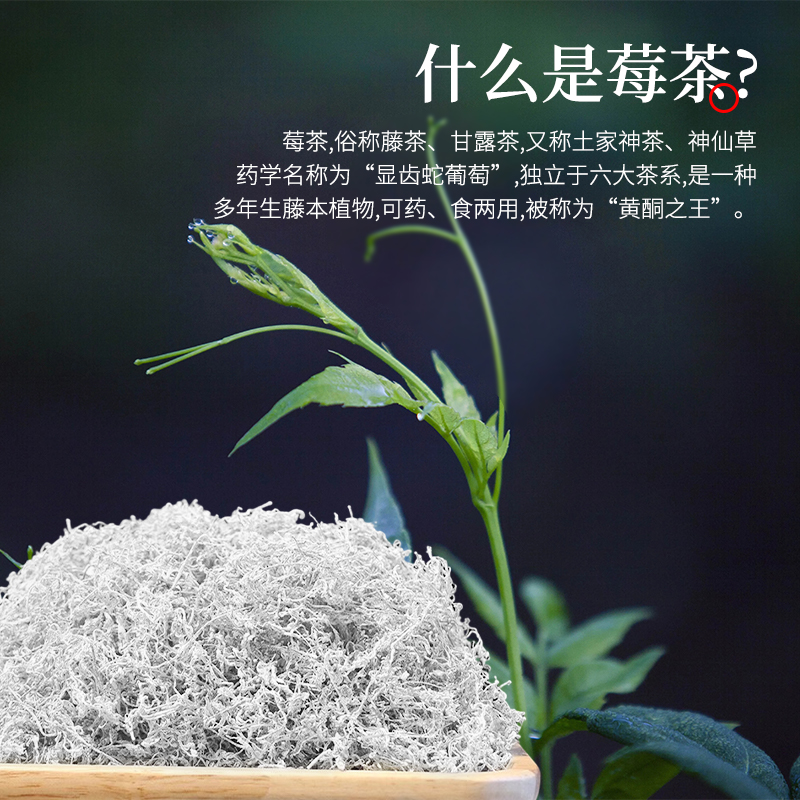 莓茶张家界特级野生藤茶龙须芽尖霉茶永顺苺茶2024新茶养生黄酮茶 - 图0