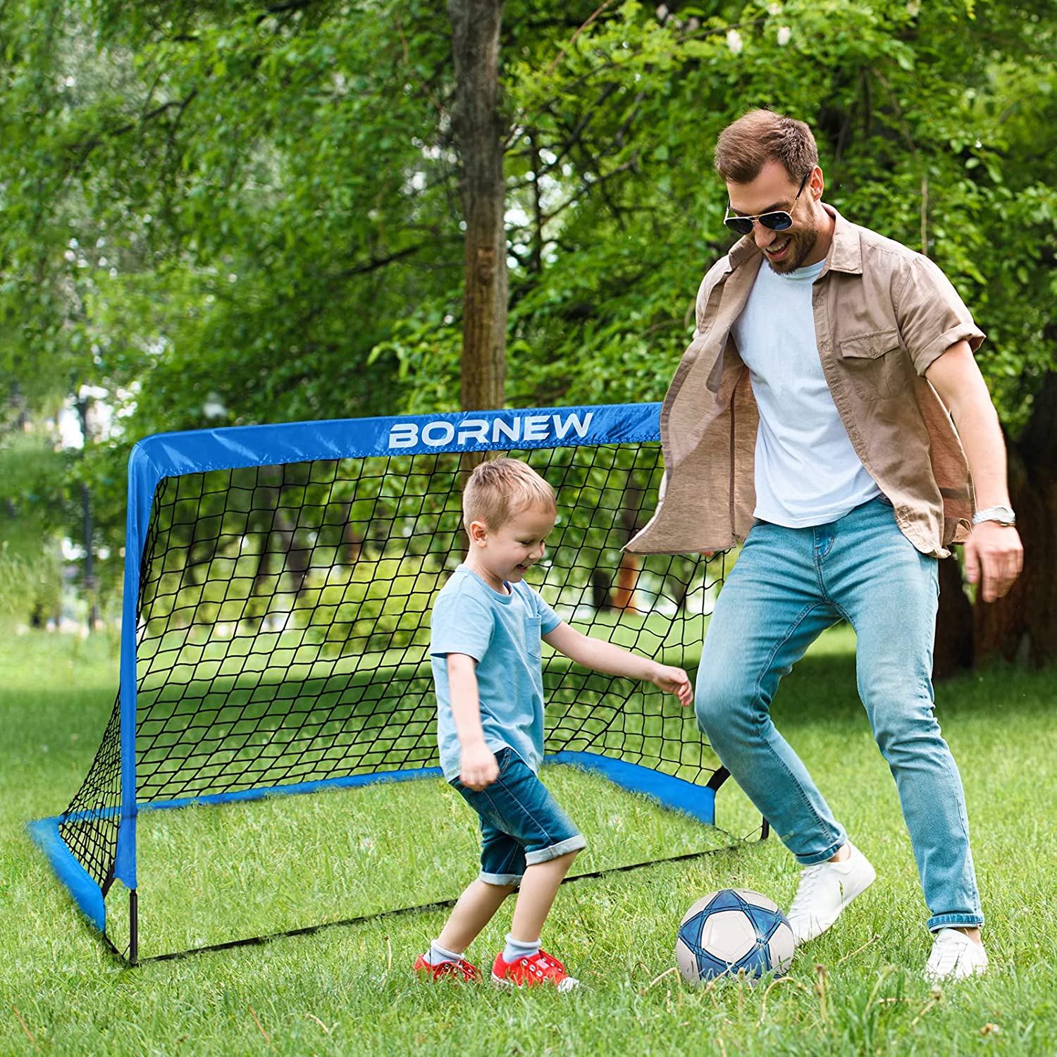 户外儿童迷你便携式框架可折叠移动训练足球网架户外幼儿园足球门 - 图1