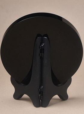 石头画支架盘子托架实木展示架摆件小底座鹅卵石普洱茶架子茶饼架