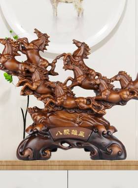 八骏雄风马摆件招财彩绘马到成功工艺品客厅玄关装饰摆设办公室柜