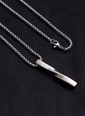 长款百搭吊坠项链简约钛钢毛衣链个性嘻哈男士链子ins潮 牌配饰女