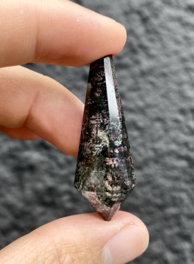 天然水晶 红绿幽灵灵摆吊坠套链 水晶挂件 毛衣链项链 一物一图