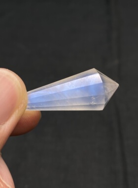 天然水晶 斯里兰卡玻璃体月光石灵摆吊坠套链 水晶挂件毛衣链项链