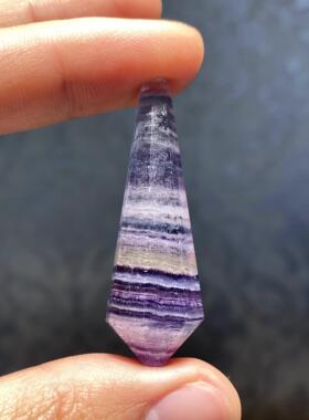 天然水晶灵摆 千层紫萤石彩萤石水晶灵摆吊坠套链 水晶挂件毛衣链