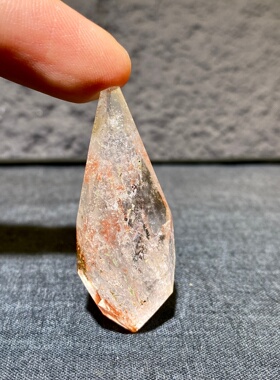 天然水晶 锦鲤红胶花天使之泪灵摆 水滴吊坠挂件 毛衣链 一物一图