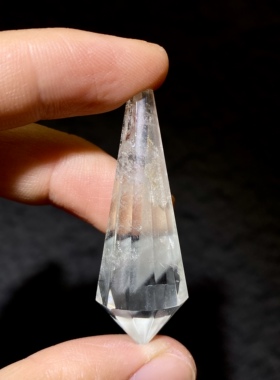 天然水晶吊坠 白幽灵灵摆吊坠套链 水晶挂件 毛衣链项链 一物一图
