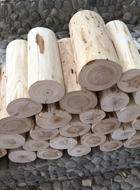 原生态风去皮木材工程婚礼壁炉