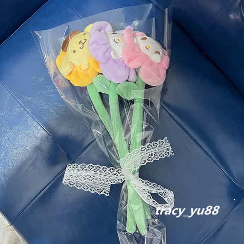 ins少女心卡通花朵小兔仿真毛绒花束装饰摆件花朵窗帘扣礼物 - 图2