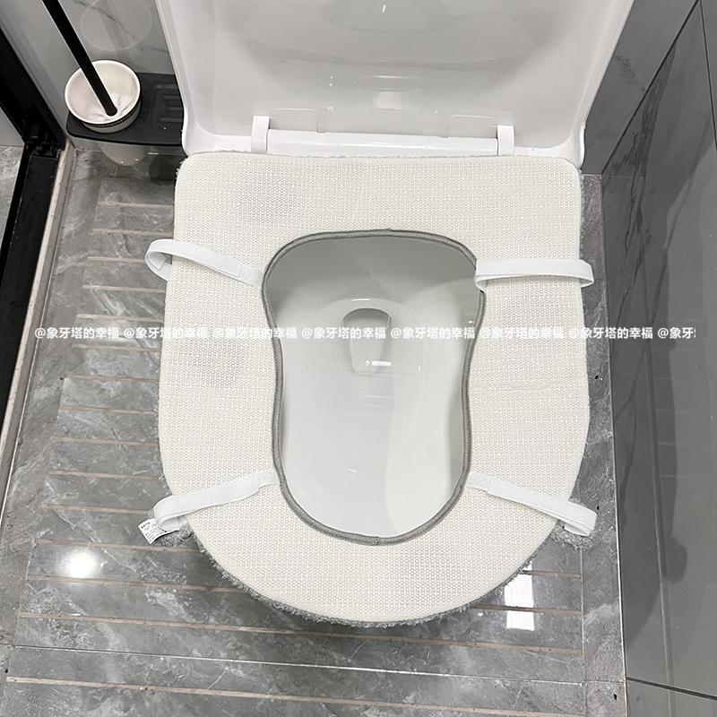 可蹲可做马桶坐便器二合一马桶垫可爱卡通冬季保暖毛绒马桶套座圈 - 图3