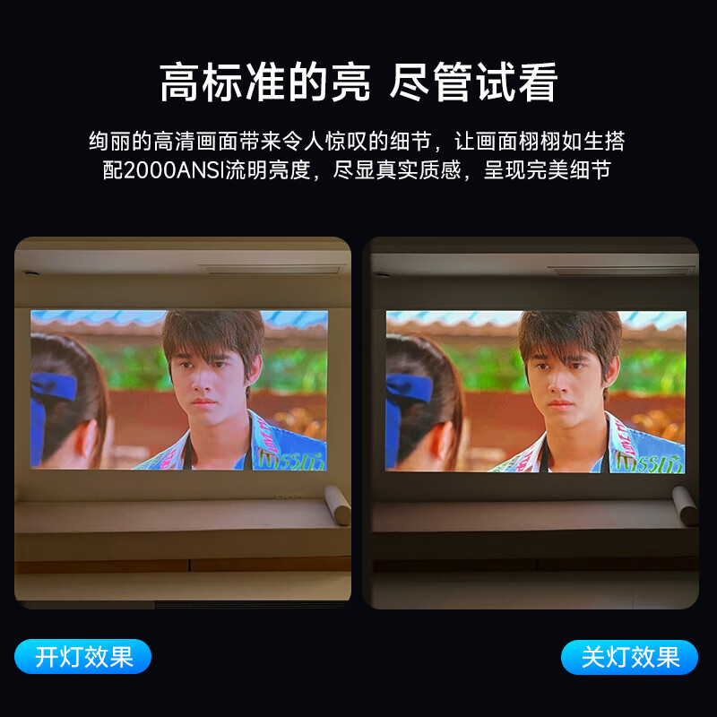 定制【超清高亮】家用N8投影仪1080P高清卧室投墙手机投屏办公投影机