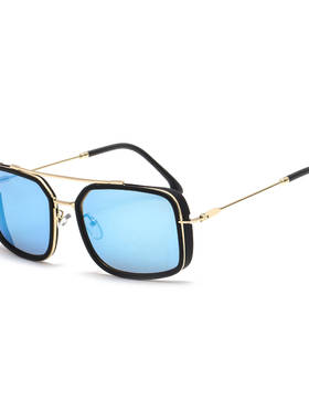 时尚网红同款弹簧腿方框墨镜