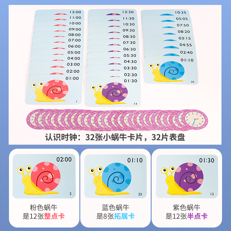 幼儿园认识钟表时间认知卡中大班区域益智材料数学区自制时钟教具