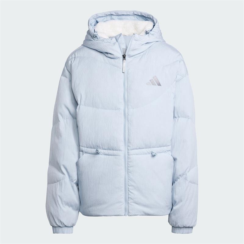 阿迪达斯女子2024冬季新款鸭绒保暖运动百搭简约连帽羽绒服JG5930 - 图3