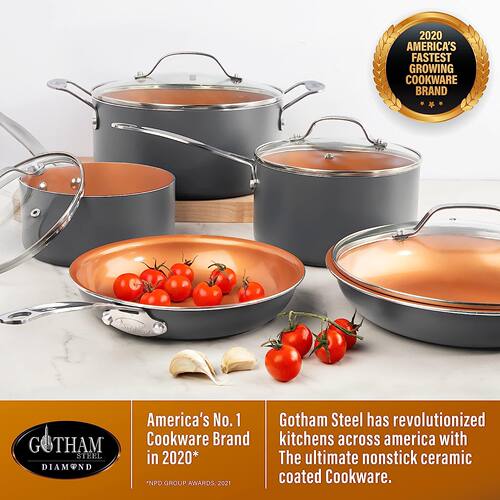 美国代购Gotham Steel Frying Pan Nonstick陶瓷不粘锅煎锅平底锅 - 图3